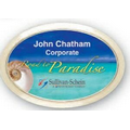 Oval Full Color Release Badge w/Gold or Silver Frame (1.5"X3.375")
